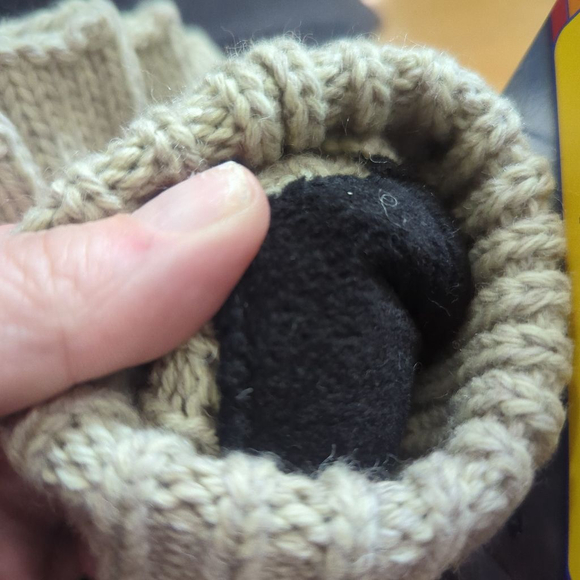 Manzella NWT Convertible Ragwool Knit Blend Gloves One Size Beige Brown - Picture 5 of 5